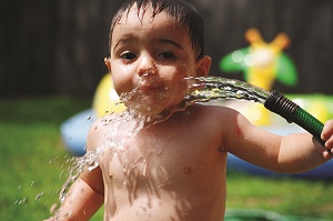 boy with hose